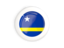 Curacao. White framed round button. Download icon.