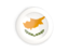 Cyprus. White framed round button. Download icon.