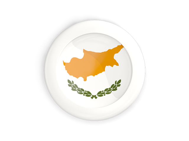 White framed round button. Download flag icon of Cyprus at PNG format