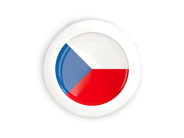 White framed round button. Download flag icon of Czech Republic at PNG format