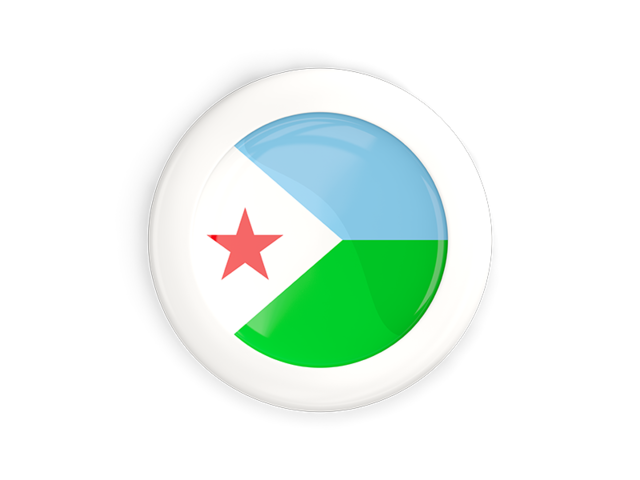 White framed round button. Download flag icon of Djibouti at PNG format