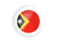 East Timor. White framed round button. Download icon.