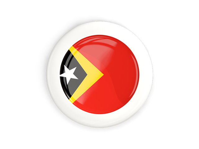 White framed round button. Download flag icon of East Timor at PNG format