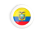 Ecuador. White framed round button. Download icon.