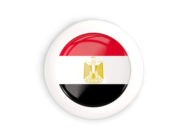 White framed round button. Download flag icon of Egypt at PNG format