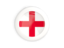 England. White framed round button. Download icon.