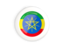Ethiopia. White framed round button. Download icon.
