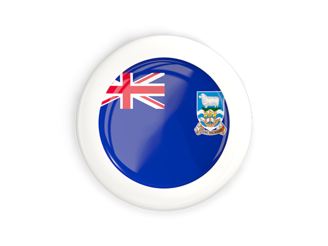 White framed round button. Download flag icon of Falkland Islands at PNG format