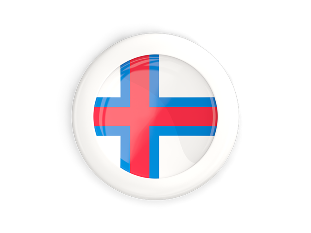 White framed round button. Download flag icon of Faroe Islands at PNG format