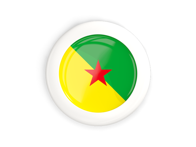White framed round button. Download flag icon of French Guiana at PNG format