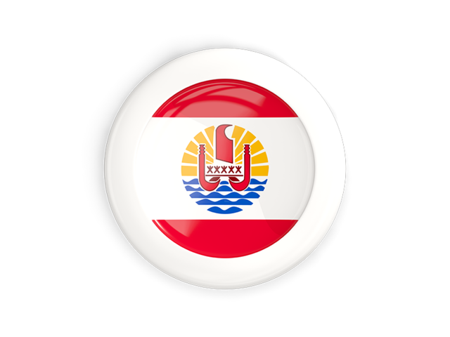 White framed round button. Download flag icon of French Polynesia at PNG format