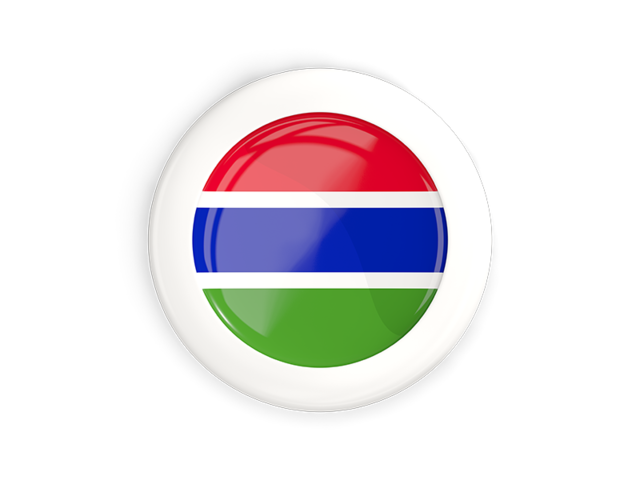 White framed round button. Download flag icon of Gambia at PNG format