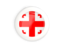 Georgia. White framed round button. Download icon.