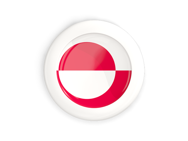 White framed round button. Download flag icon of Greenland at PNG format