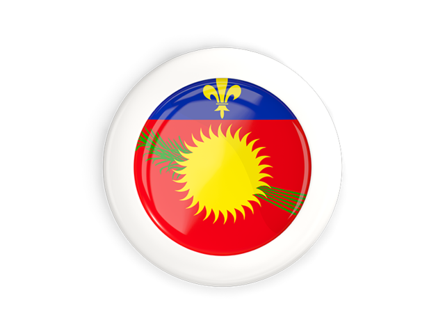 White framed round button. Download flag icon of Guadeloupe at PNG format