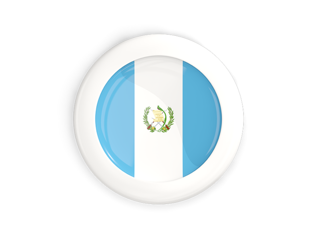 White framed round button. Download flag icon of Guatemala at PNG format