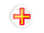 Guernsey. White framed round button. Download icon.