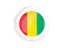 Guinea. White framed round button. Download icon.
