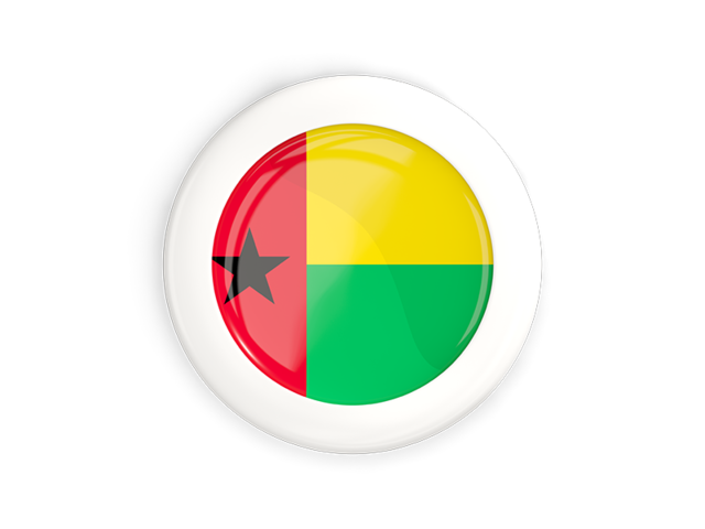 White framed round button. Download flag icon of Guinea-Bissau at PNG format