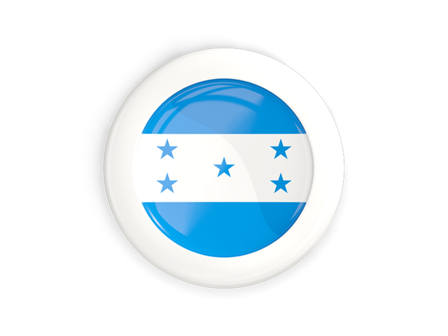 White framed round button. Download flag icon of Honduras at PNG format