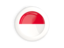 Indonesia. White framed round button. Download icon.