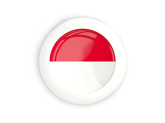 White framed round button. Download flag icon of Indonesia at PNG format