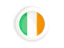 Ireland. White framed round button. Download icon.