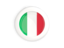 Italy. White framed round button. Download icon.