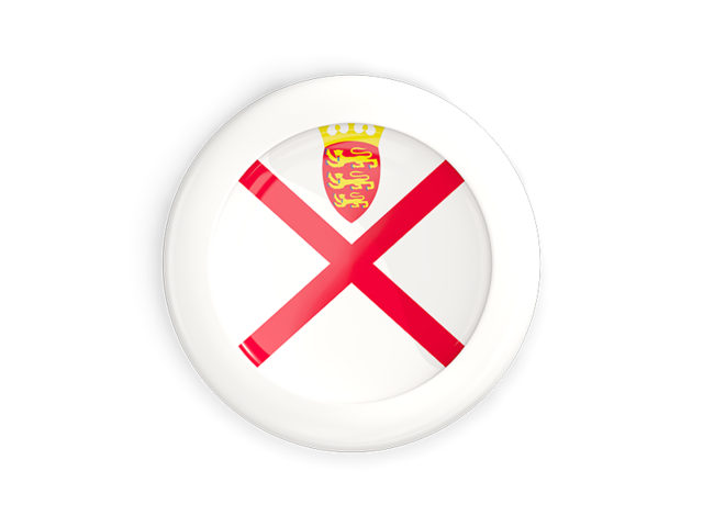 White framed round button. Download flag icon of Jersey at PNG format