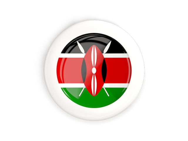 White framed round button. Download flag icon of Kenya at PNG format