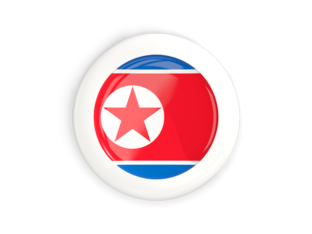 White framed round button. Download flag icon of North Korea at PNG format