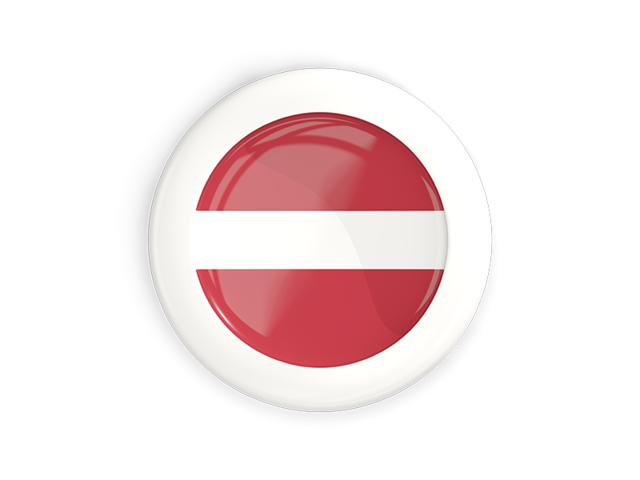 White framed round button. Download flag icon of Latvia at PNG format