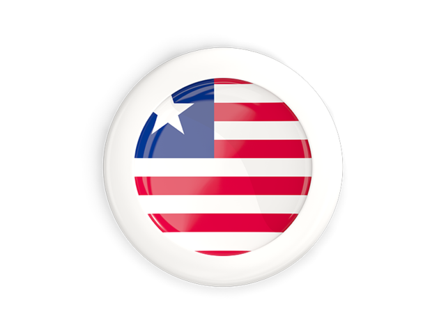 Круглая кнопка с белой рамкой. Скачать флаг. Либерия