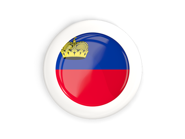 White framed round button. Download flag icon of Liechtenstein at PNG format
