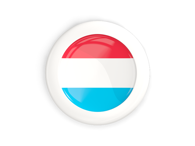 White framed round button. Download flag icon of Luxembourg at PNG format