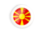 Macedonia. White framed round button. Download icon.
