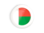Madagascar. White framed round button. Download icon.