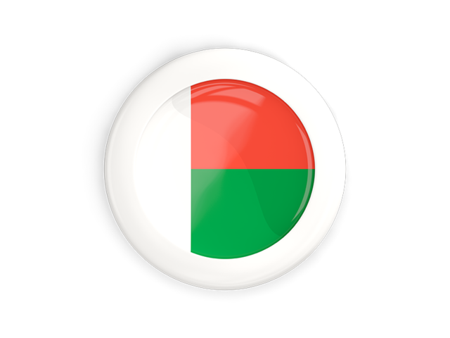 White framed round button. Download flag icon of Madagascar at PNG format