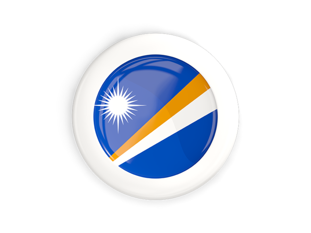 White framed round button. Download flag icon of Marshall Islands at PNG format