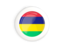 Mauritius. White framed round button. Download icon.