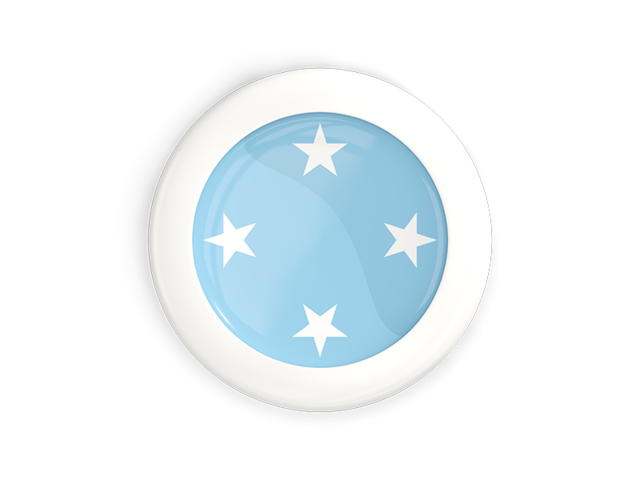 White framed round button. Download flag icon of Micronesia at PNG format