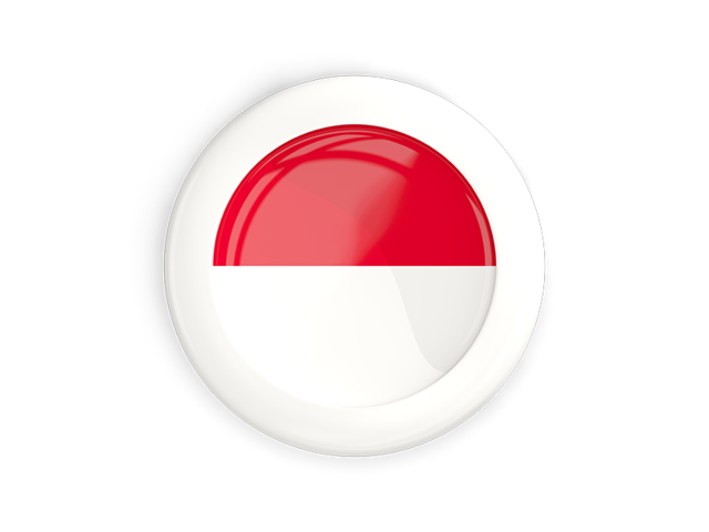 White framed round button. Download flag icon of Monaco at PNG format