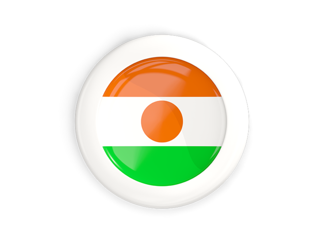 White framed round button. Download flag icon of Niger at PNG format