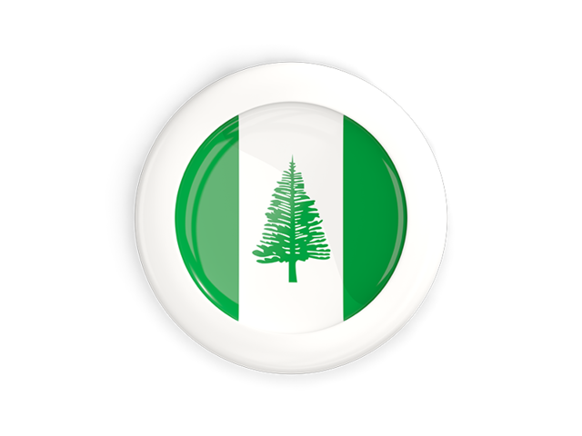 White framed round button. Download flag icon of Norfolk Island at PNG format