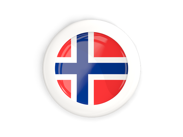 White framed round button. Download flag icon of Norway at PNG format