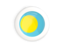 Palau. White framed round button. Download icon.