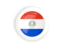 Paraguay. White framed round button. Download icon.