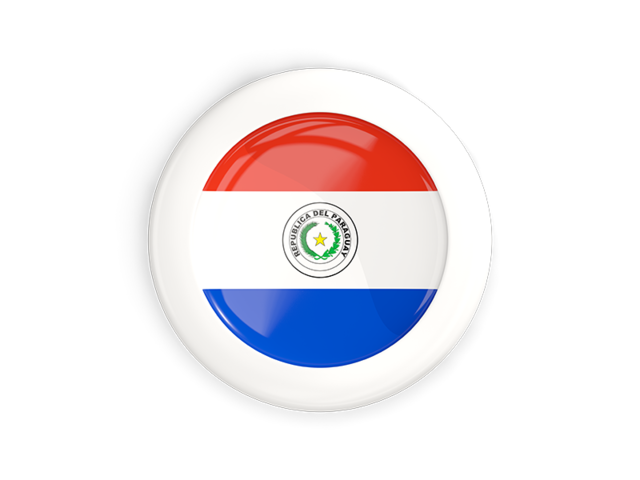 Круглая кнопка с белой рамкой. Скачать флаг. Парагвай