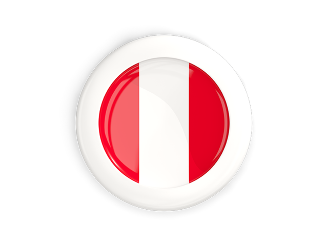 White framed round button. Download flag icon of Peru at PNG format
