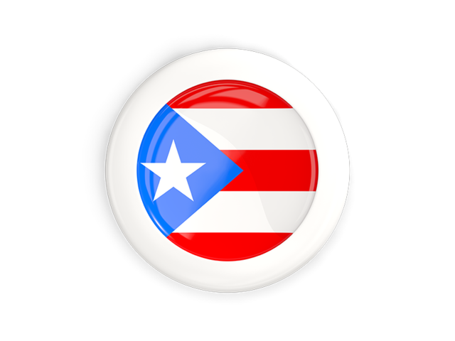 White framed round button. Download flag icon of Puerto Rico at PNG format